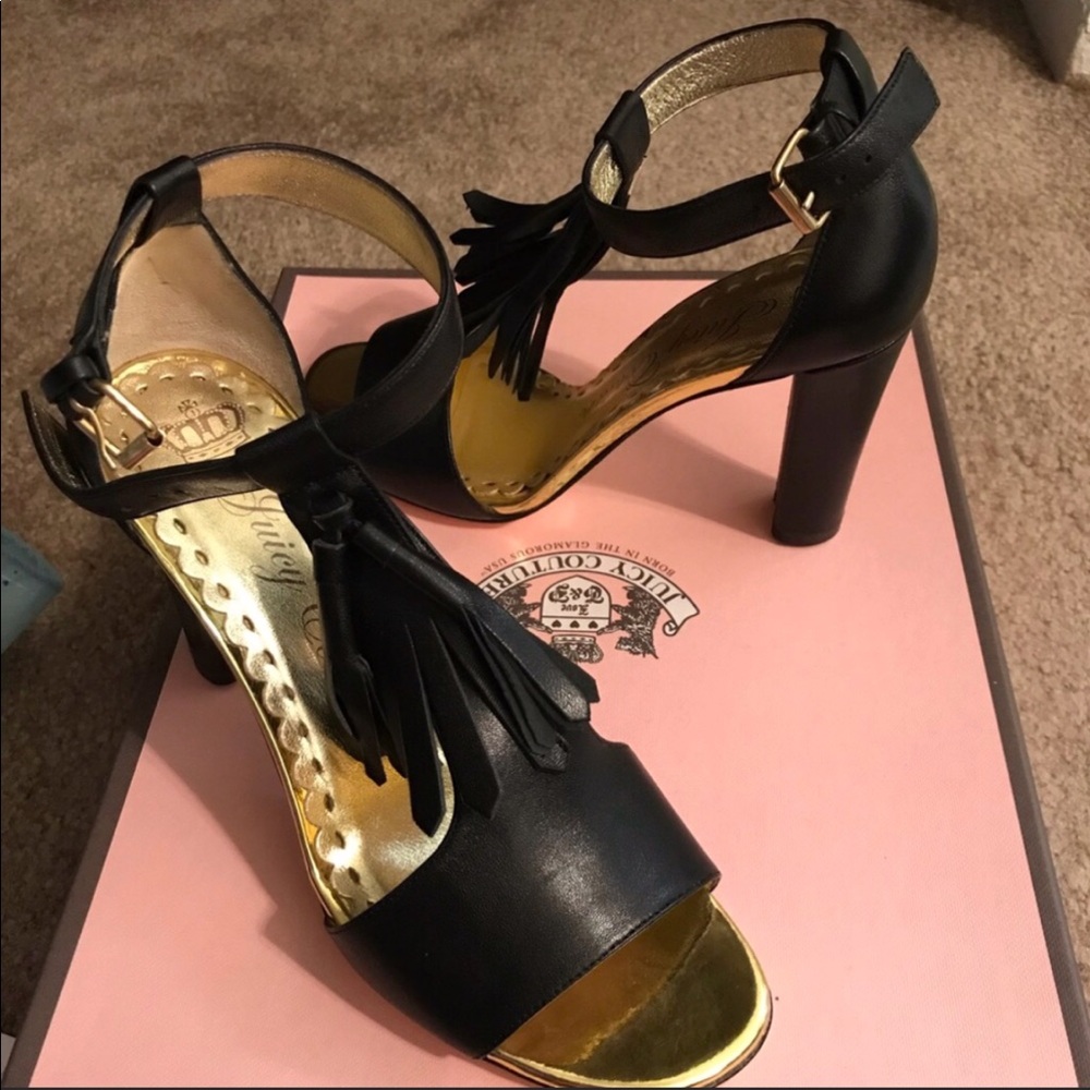Juicy Couture Brand new black leather heel sandals
